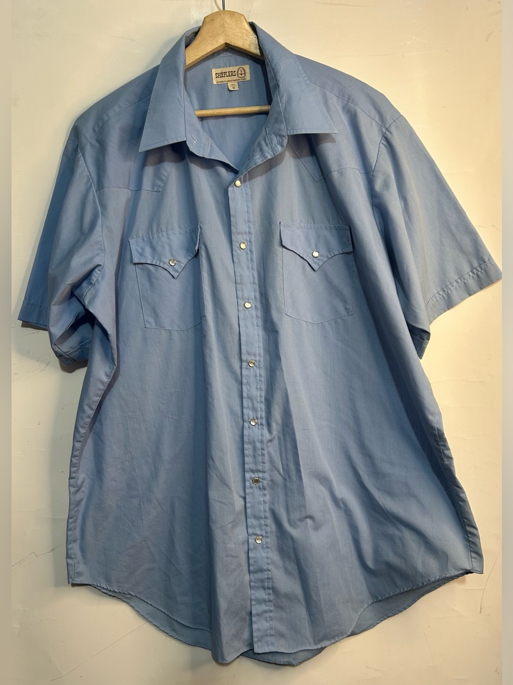 Sheplers Blue Peal Snap Button Front Western Shirt 2XLT